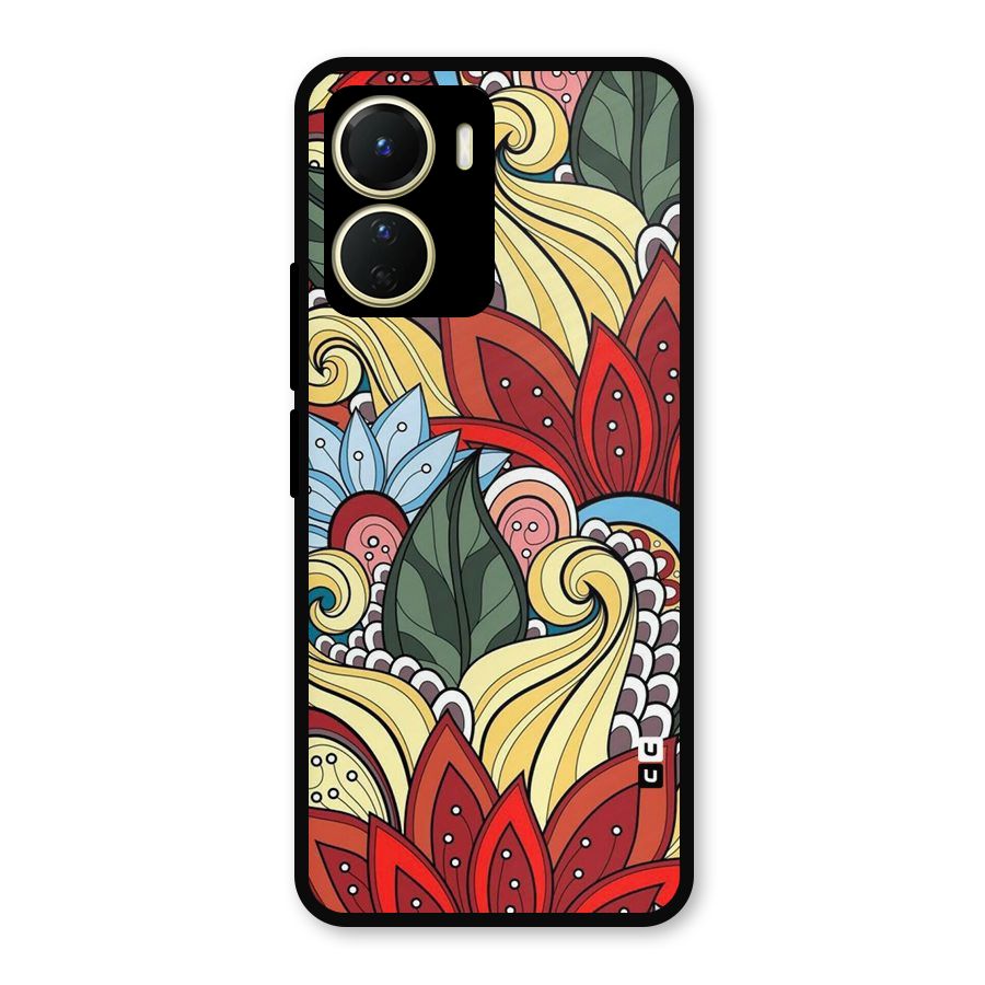 Cute Doodle Metal Back Case for Vivo Y56