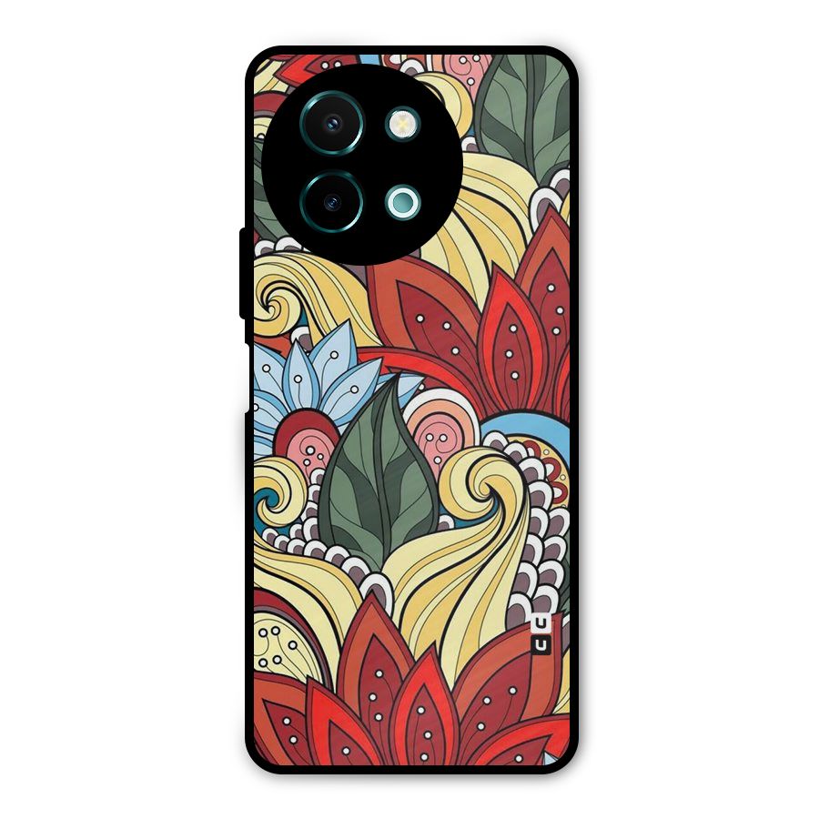 Cute Doodle Metal Back Case for Vivo Y58