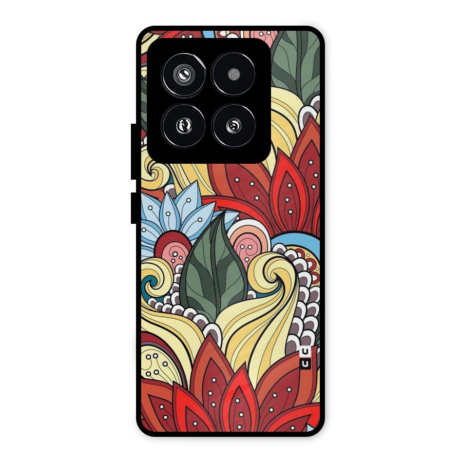 Cute Doodle Metal Back Case for Xiaomi 14 Pro