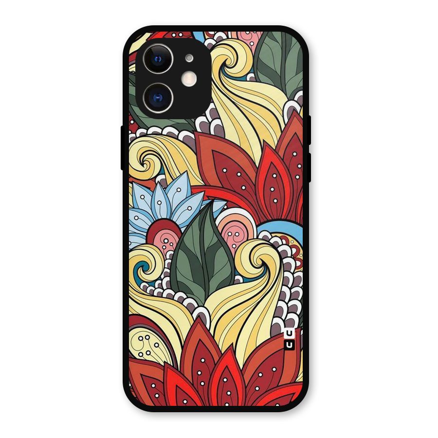 Cute Doodle Metal Back Case for iPhone 12