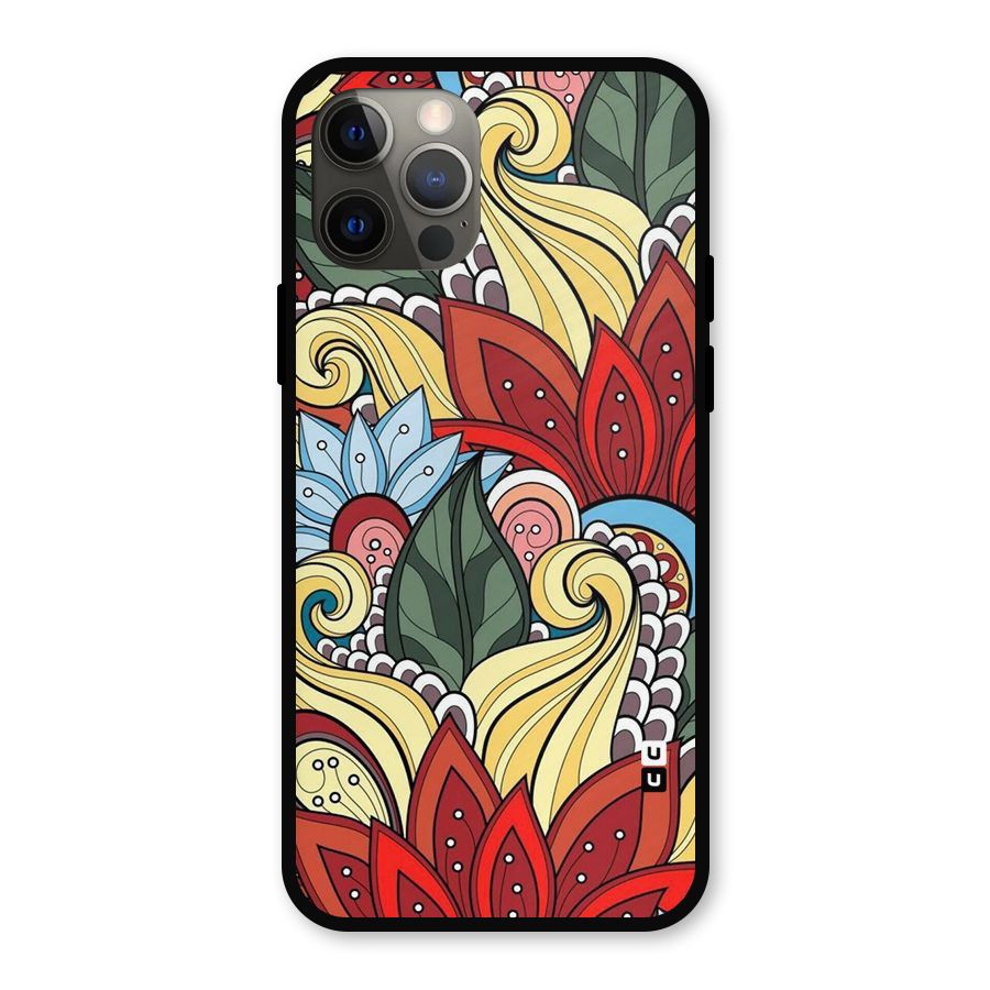 Cute Doodle Metal Back Case for iPhone 12 Pro