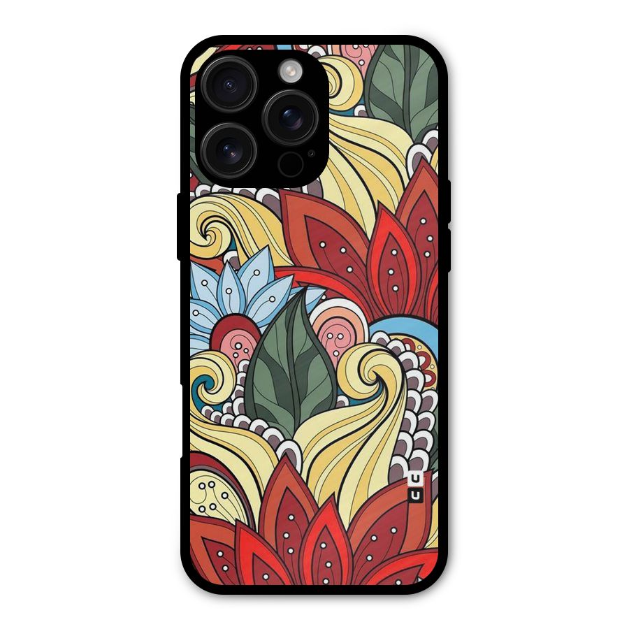 Cute Doodle Metal Back Case for iPhone 16 Pro Max