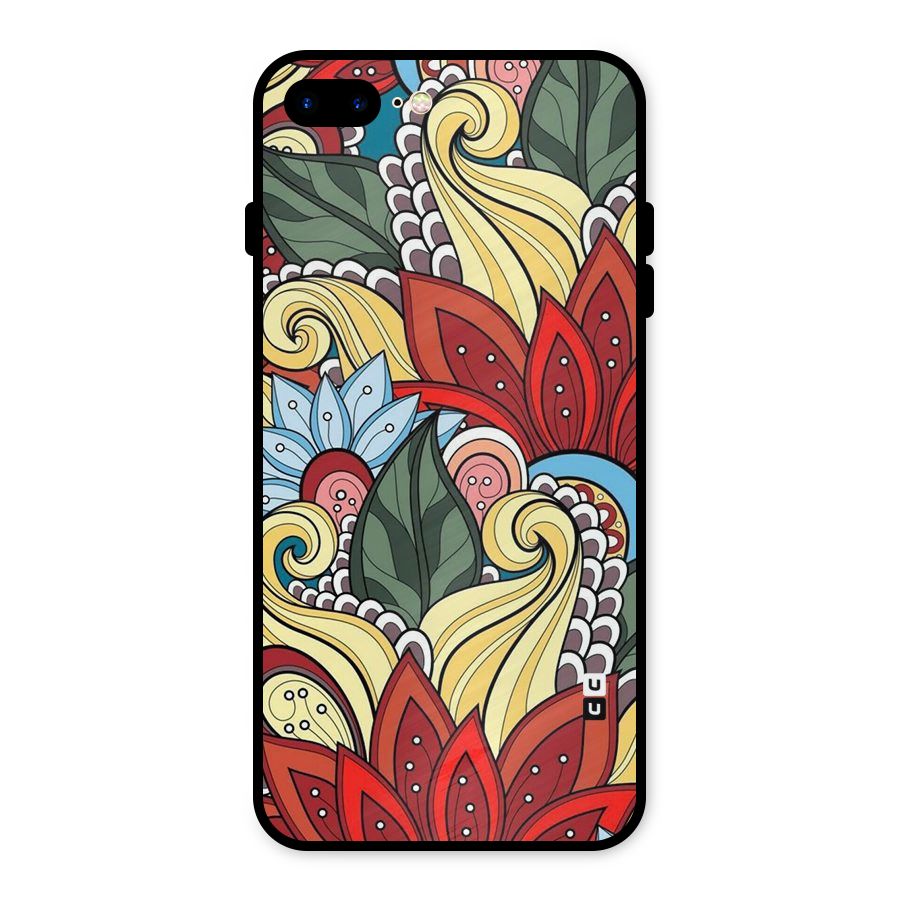 Cute Doodle Metal Back Case for iPhone 8 Plus