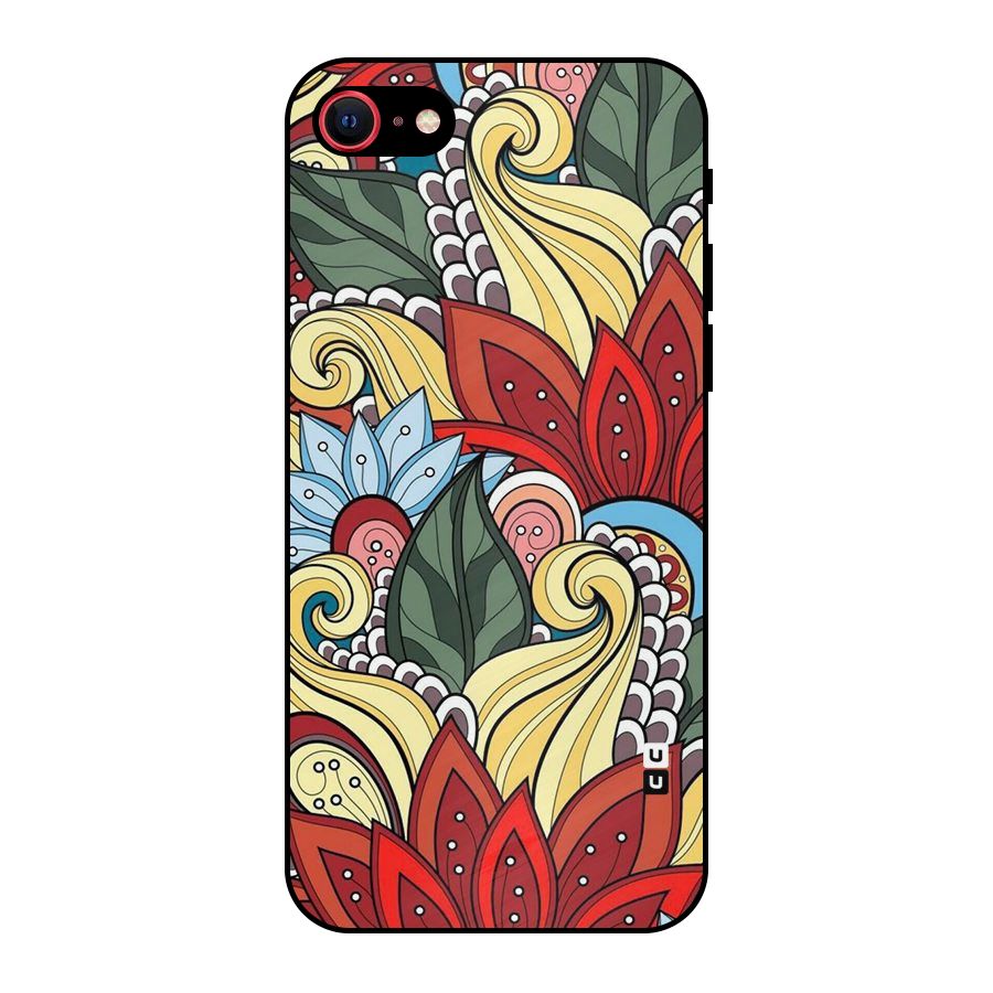 Cute Doodle Metal Back Case for iPhone SE 2022