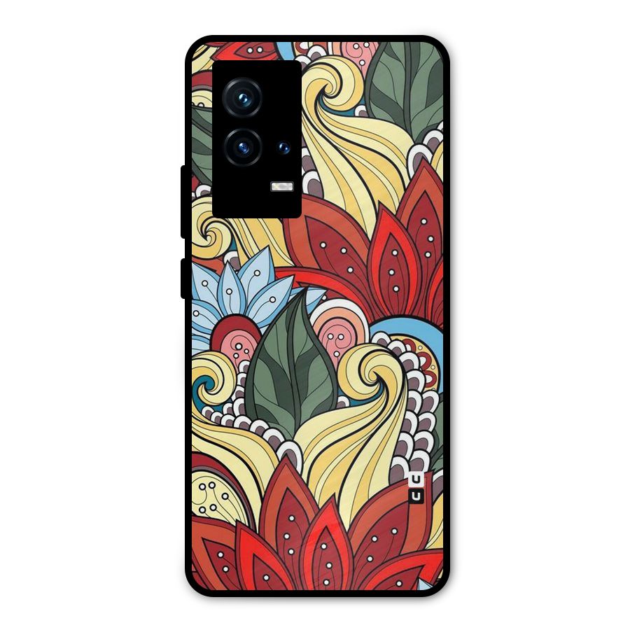 Cute Doodle Metal Back Case for iQOO 9 5G
