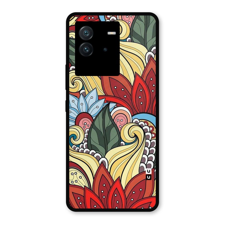 Cute Doodle Metal Back Case for iQOO Neo 6 5G