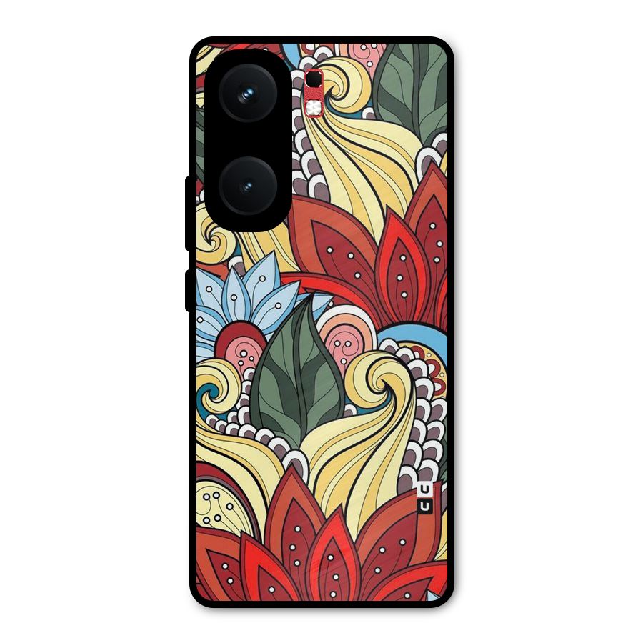 Cute Doodle Metal Back Case for iQOO Neo 9 Pro