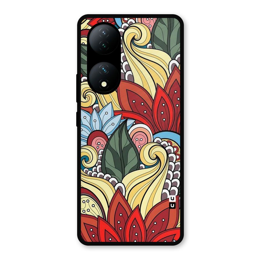 Cute Doodle Metal Back Case for iQOO Z7s