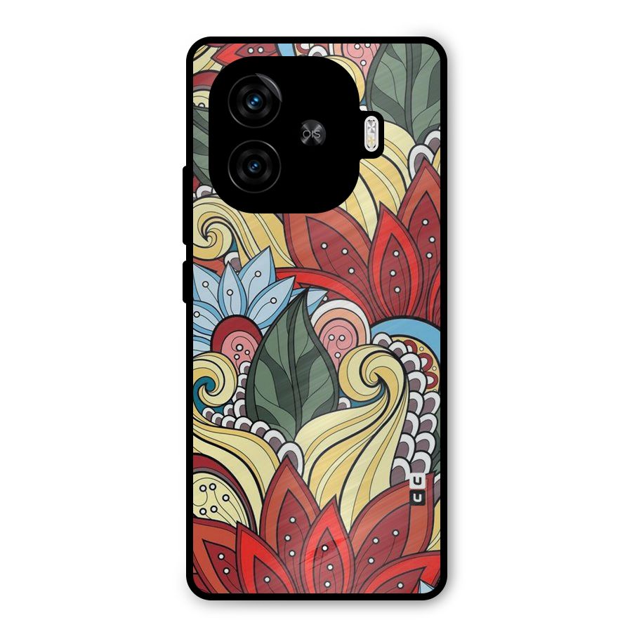 Cute Doodle Metal Back Case for iQOO Z9 Turbo