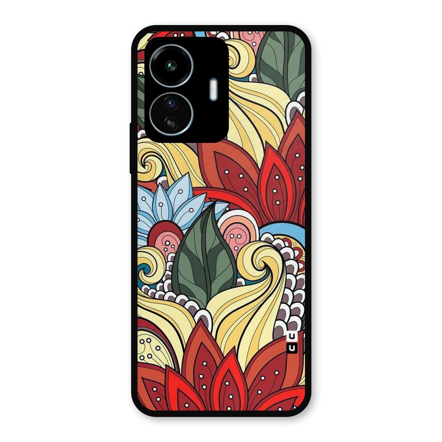 Cute Doodle Metal Back Case for vivo iQOO Z6 Lite 5G