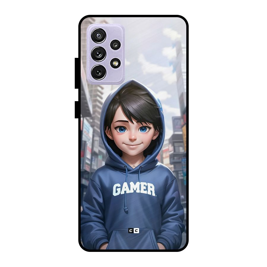 Cute Gamer Metal Back Case for Galaxy A72