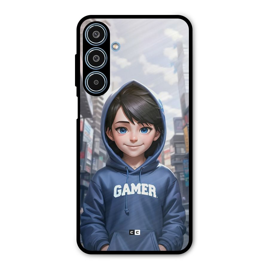 Cute Gamer Metal Back Case for Galaxy M35