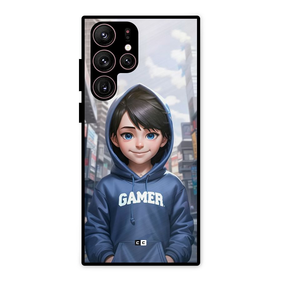 Cute Gamer Metal Back Case for Galaxy S22 Ultra 5G