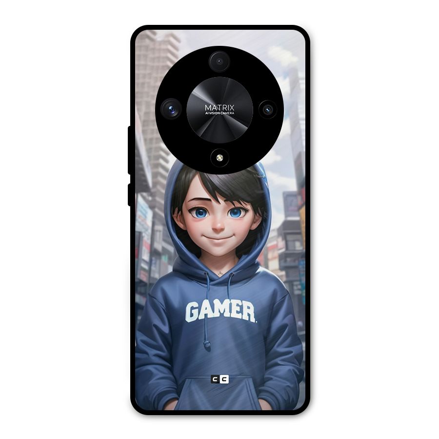 Cute Gamer Metal Back Case for Honor X9b