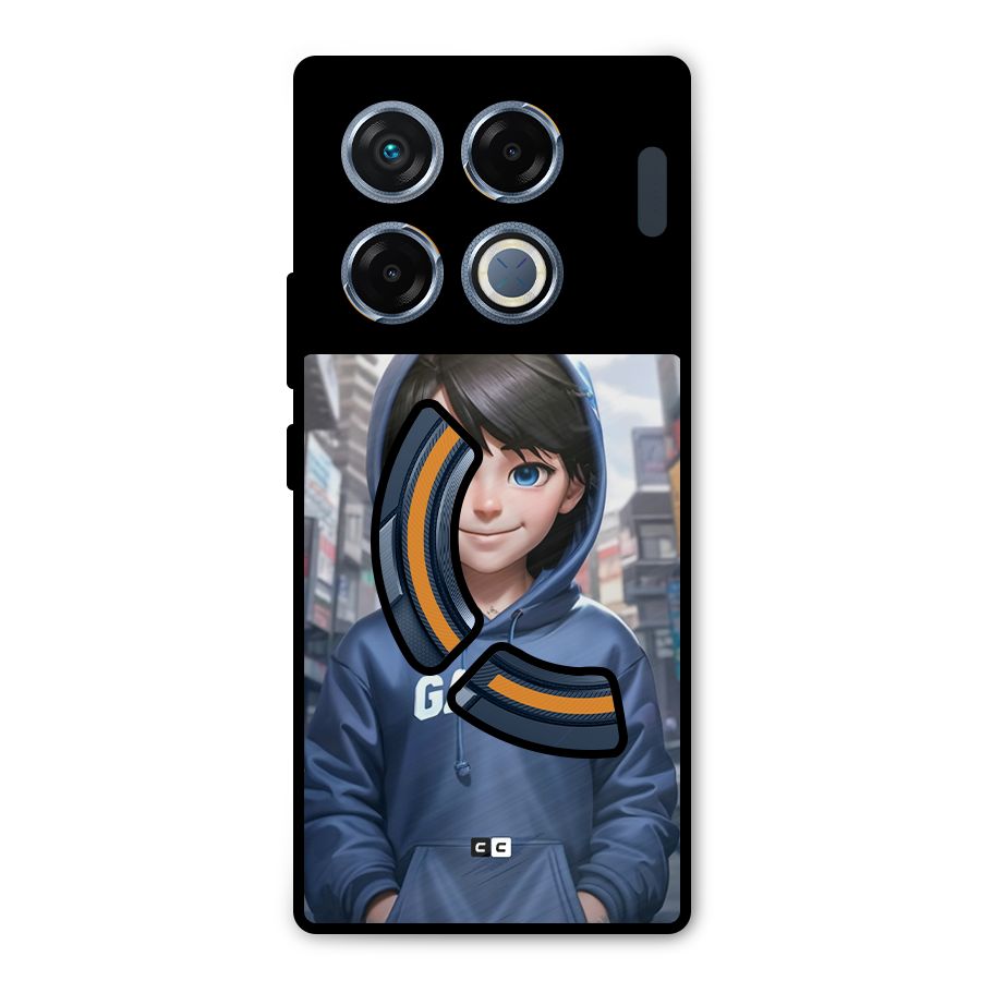Cute Gamer Metal Back Case for Infinix GT 20 Pro