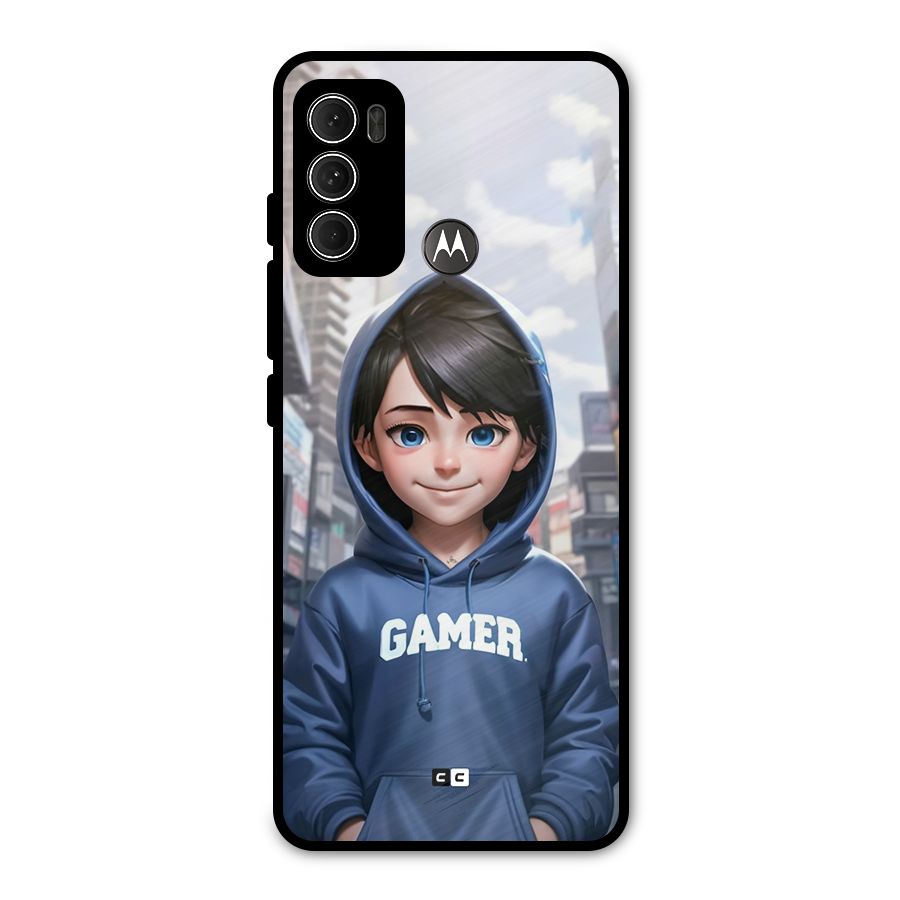 Cute Gamer Metal Back Case for Moto G60