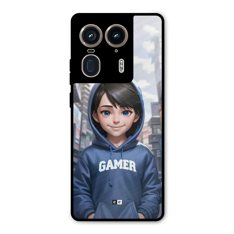 Cute Gamer Metal Back Case for Motorola Edge 50 Ultra