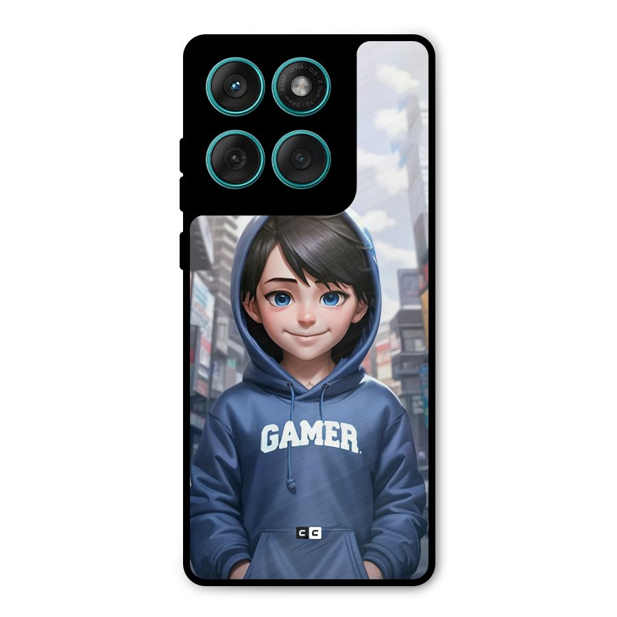 Cute Gamer Metal Back Case for Motorola Edge 60