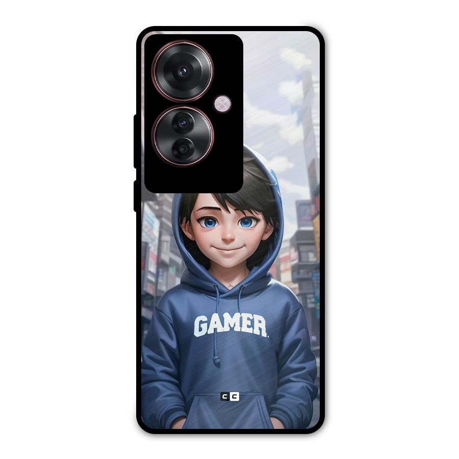 Cute Gamer Metal Back Case for Oppo F25 Pro