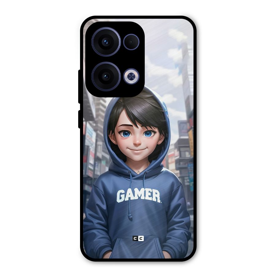 Cute Gamer Metal Back Case for Oppo Reno13