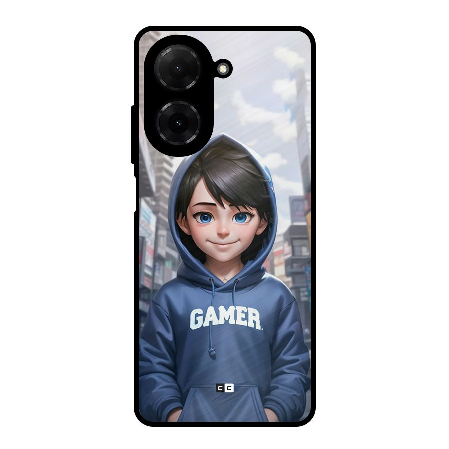 Cute Gamer Metal Back Case for Poco C71