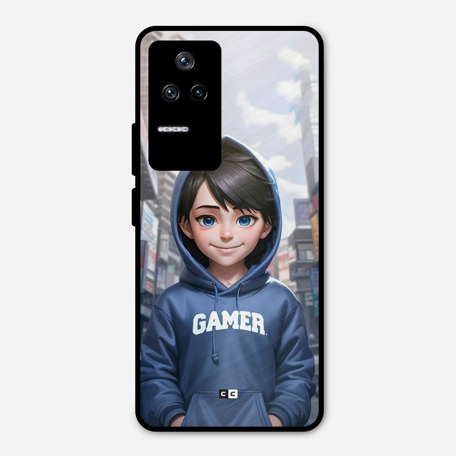 Cute Gamer Metal Back Case for Poco F4 5G