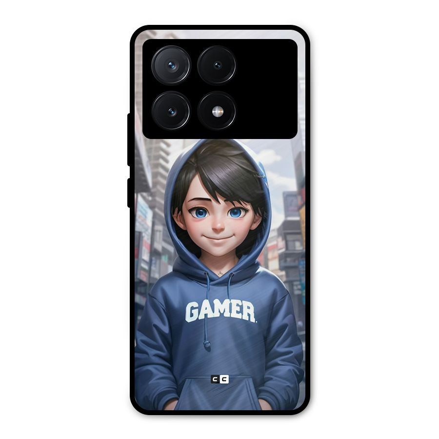 Cute Gamer Metal Back Case for Poco X6 Pro