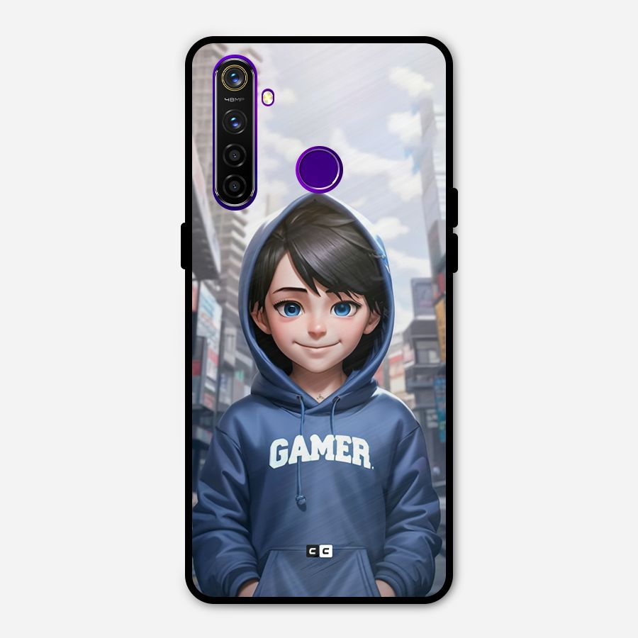 Cute Gamer Metal Back Case for Realme 5 Pro