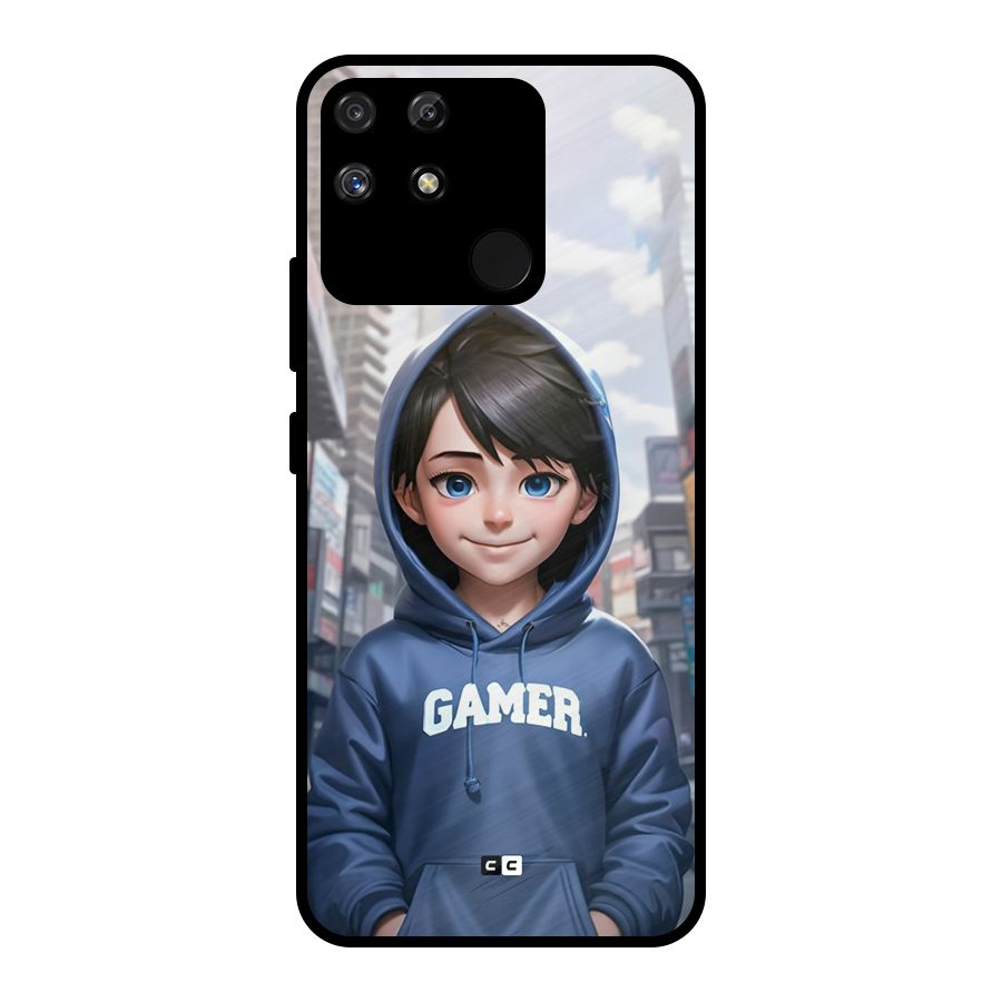 Cute Gamer Metal Back Case for Realme Narzo 50A