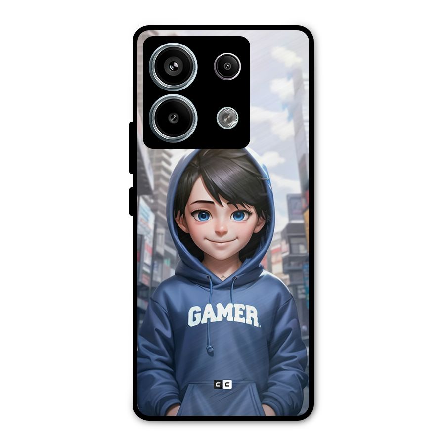 Cute Gamer Metal Back Case for Redmi Note 13 Pro 5G