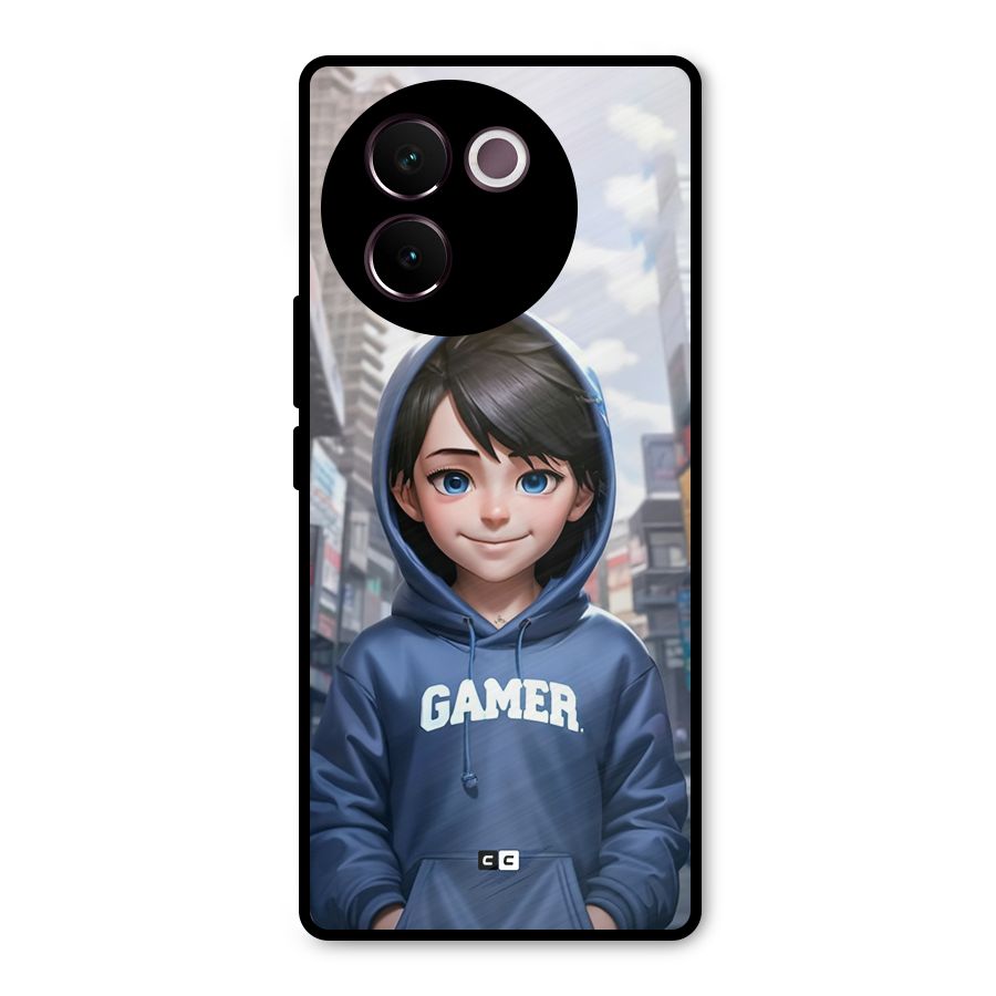 Cute Gamer Metal Back Case for Vivo V30e