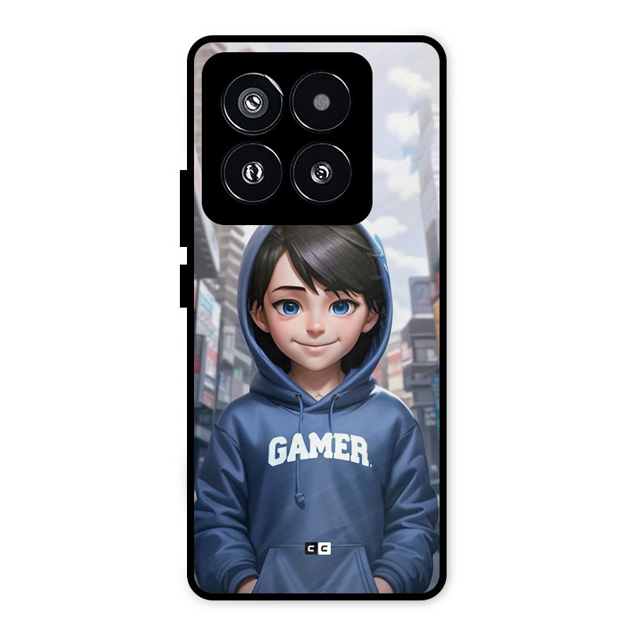 Cute Gamer Metal Back Case for Xiaomi 14 Pro