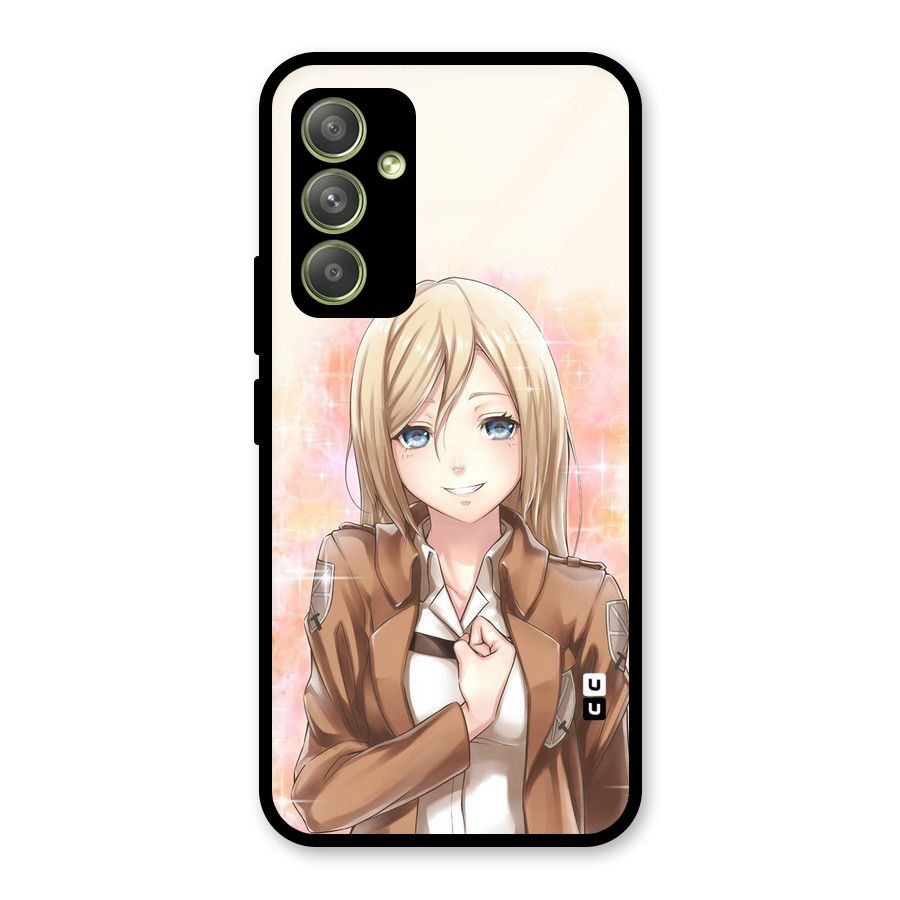 Cute Girl Art Glass Back Case for Galaxy A54