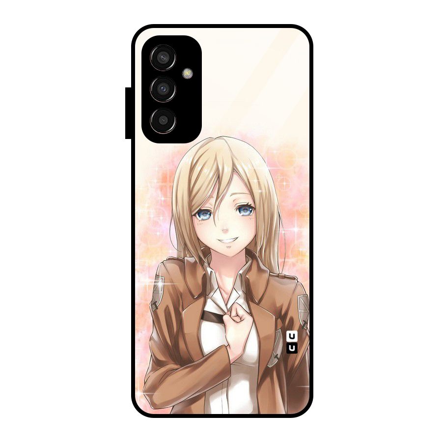 Cute Girl Art Glass Back Case for Galaxy F13