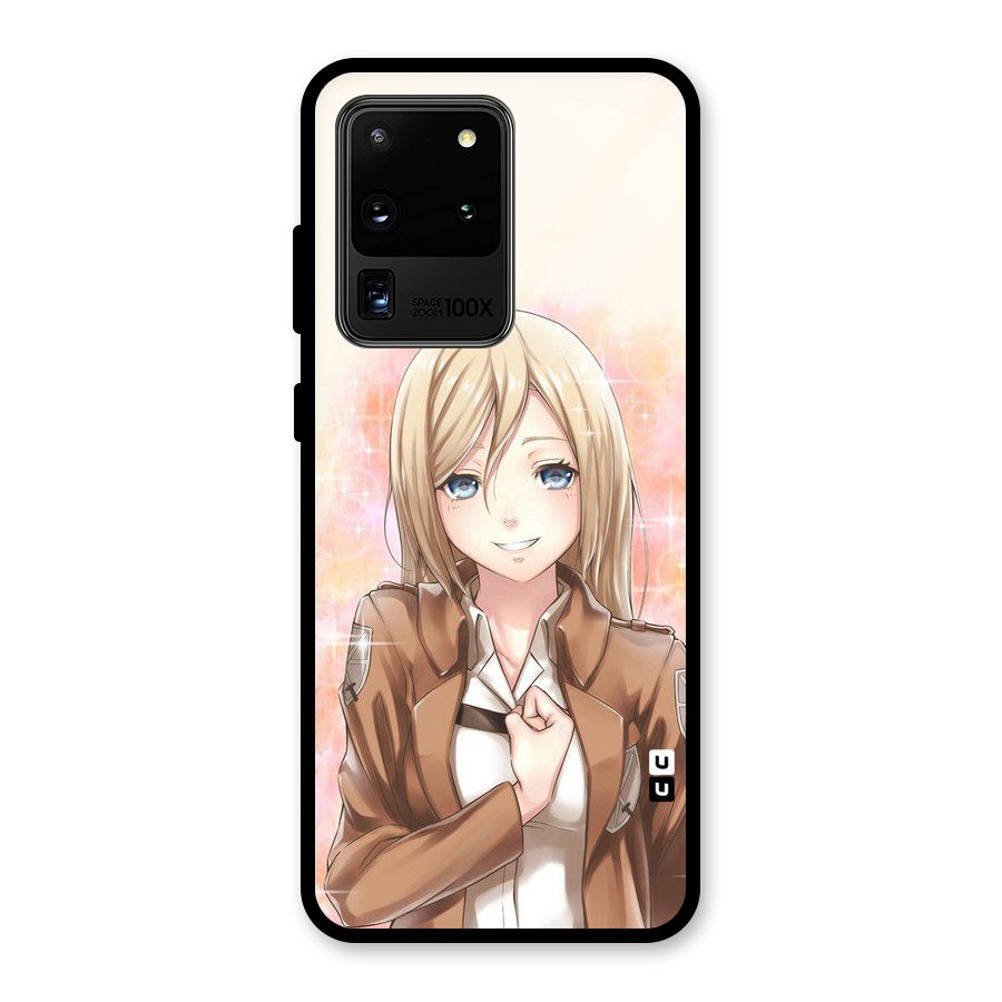 Cute Girl Art Glass Back Case for Galaxy S20 Ultra
