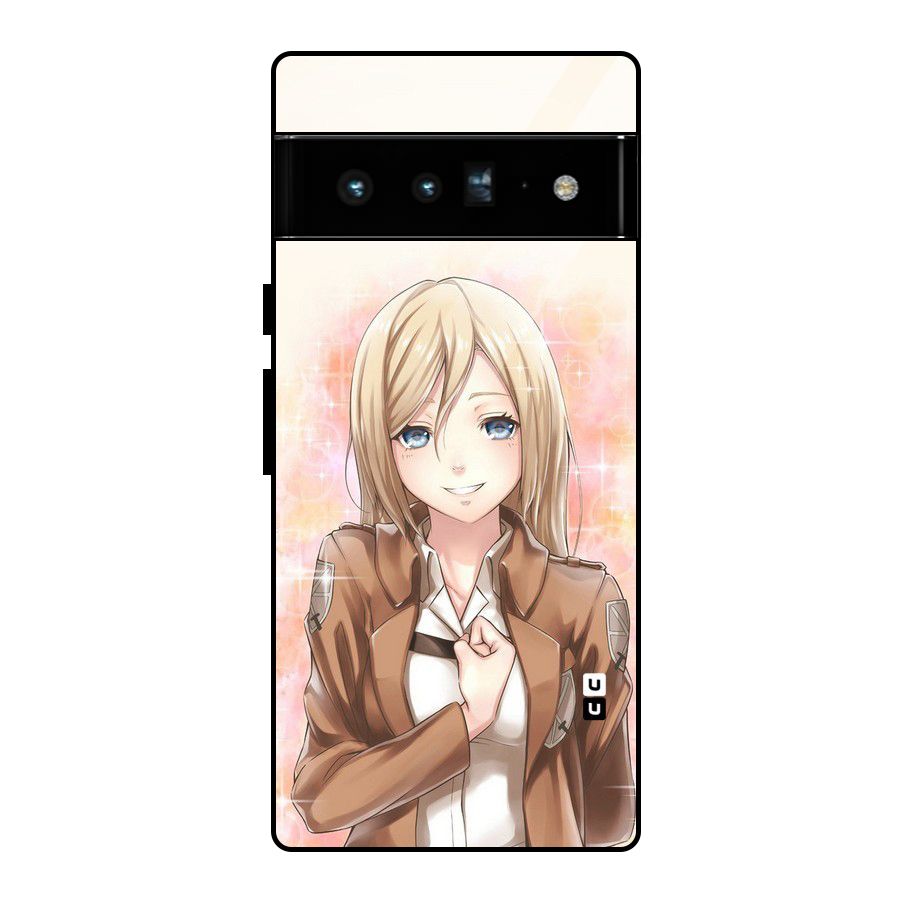 Cute Girl Art Glass Back Case for Google Pixel 6 Pro