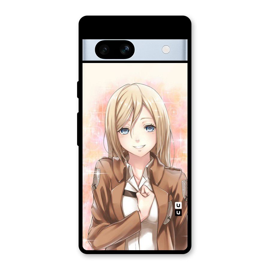 Cute Girl Art Glass Back Case for Google Pixel 7a