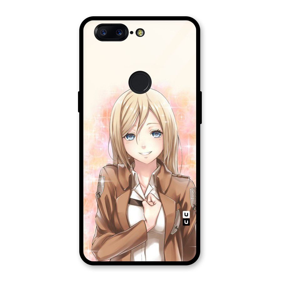 Cute Girl Art Glass Back Case for OnePlus 5T