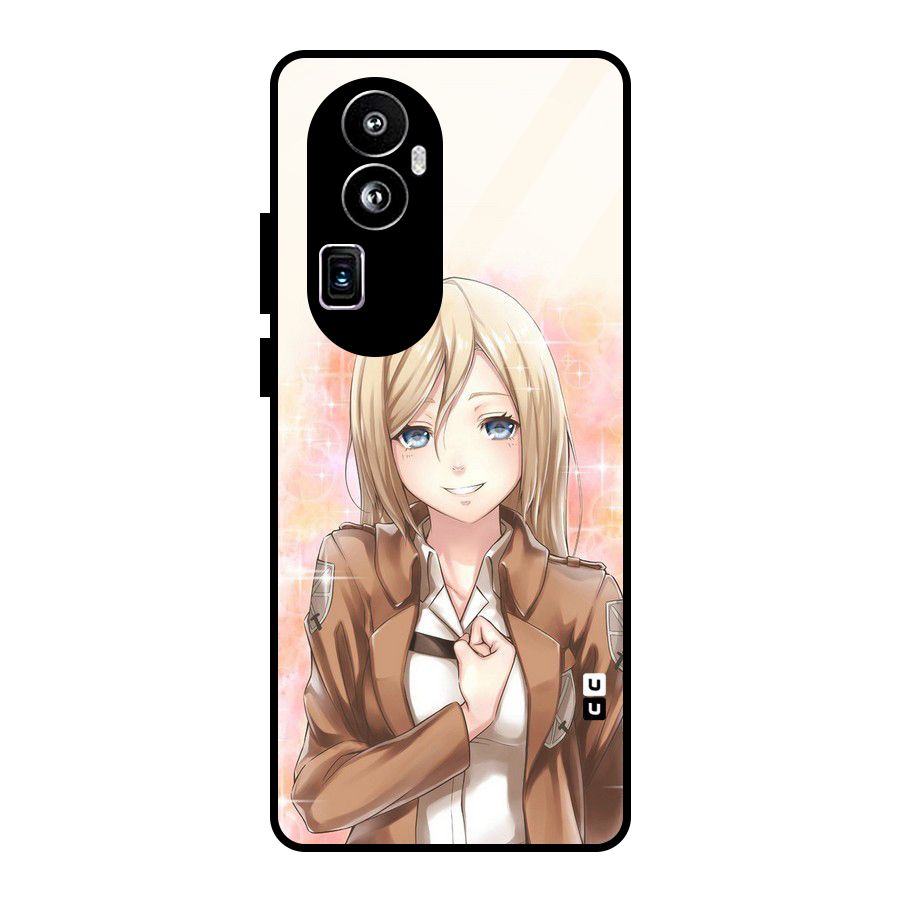 Cute Girl Art Glass Back Case for Oppo Reno10 Pro Plus