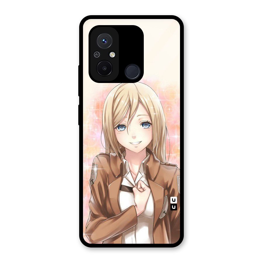 Cute Girl Art Glass Back Case for Redmi 12C