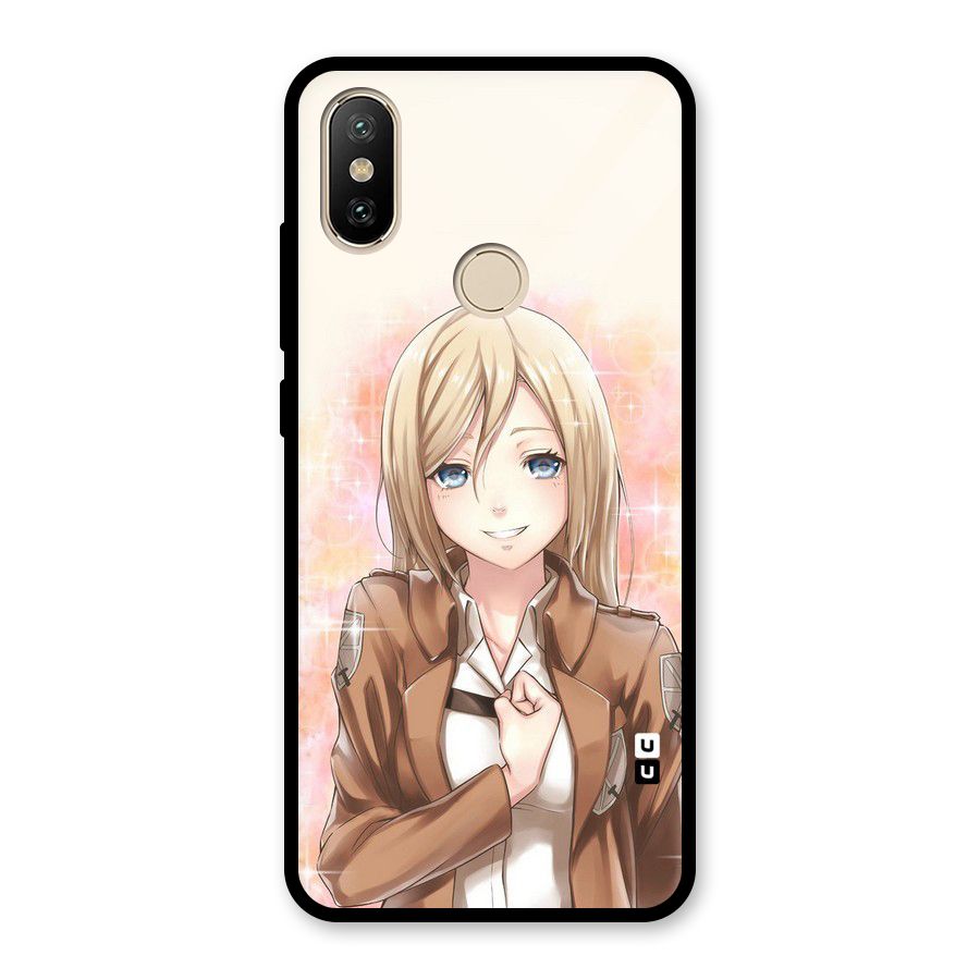 Cute Girl Art Glass Back Case for Redmi A2
