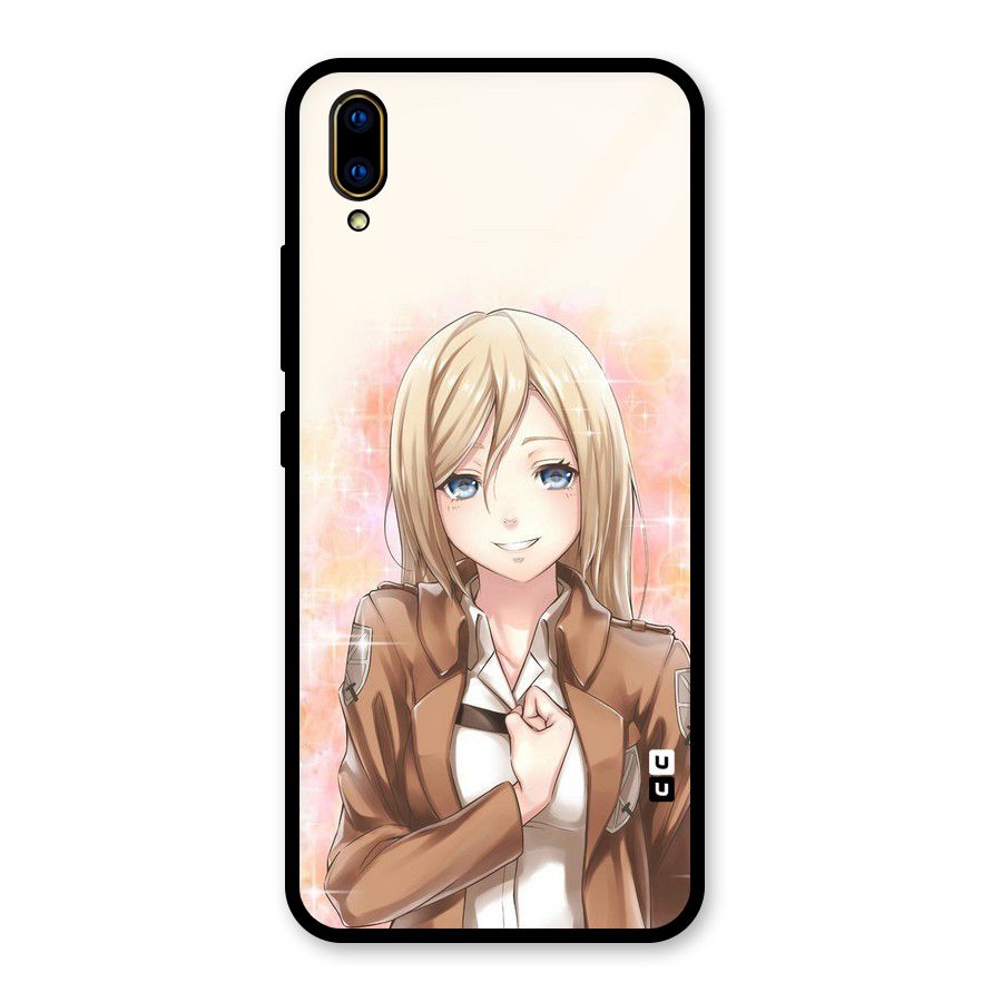 Cute Girl Art Glass Back Case for Vivo V11 Pro