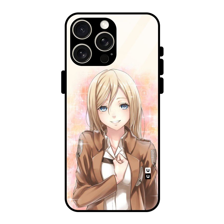 Cute Girl Art Glass Back Case for iPhone 15 Pro Max