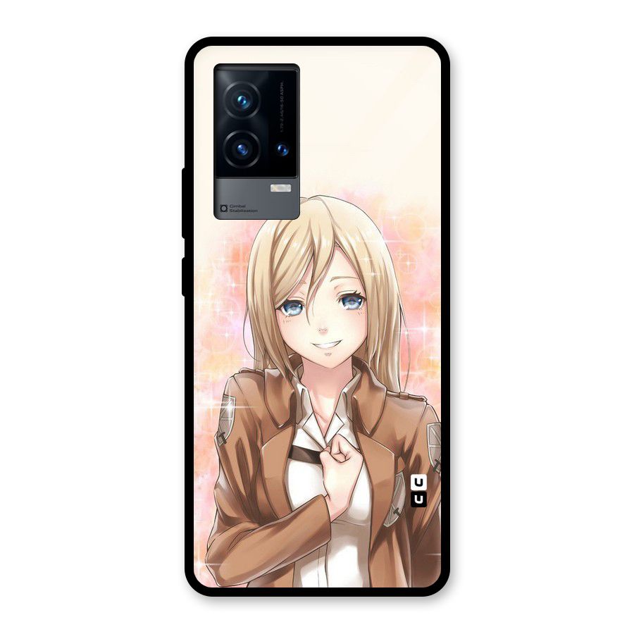 Cute Girl Art Glass Back Case for iQOO 9 5G