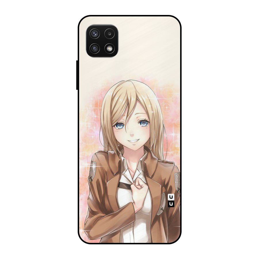 Cute Girl Art Metal Back Case for Galaxy A22 5G