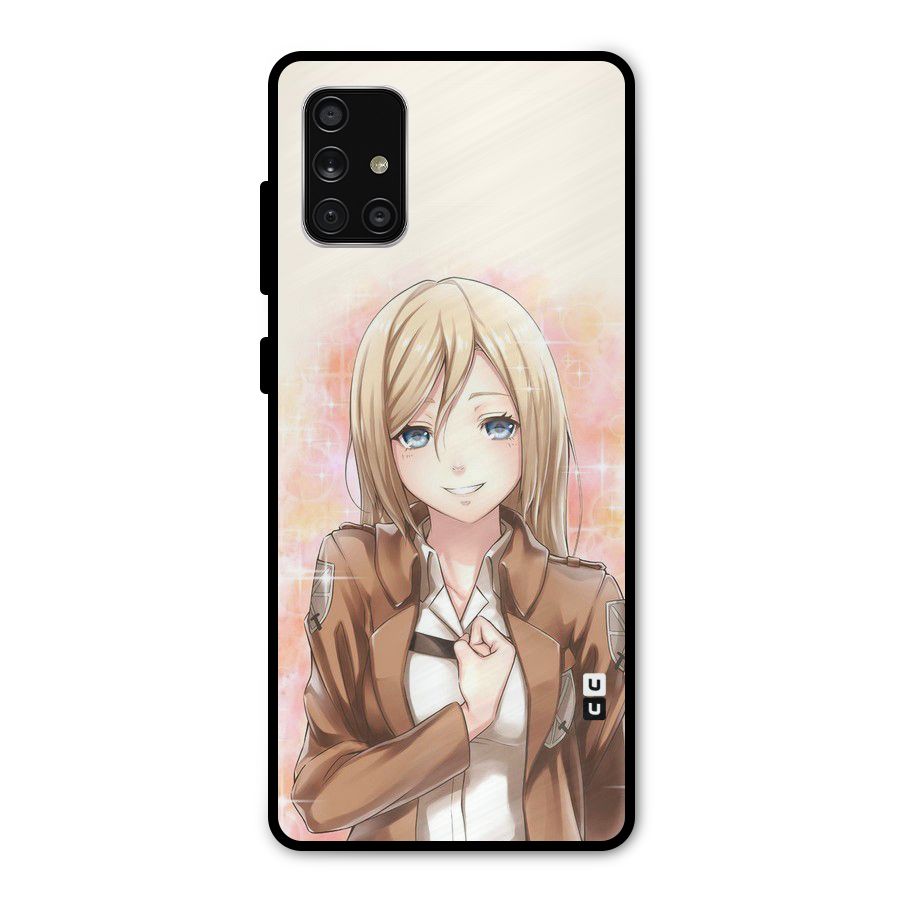 Cute Girl Art Metal Back Case for Galaxy A71