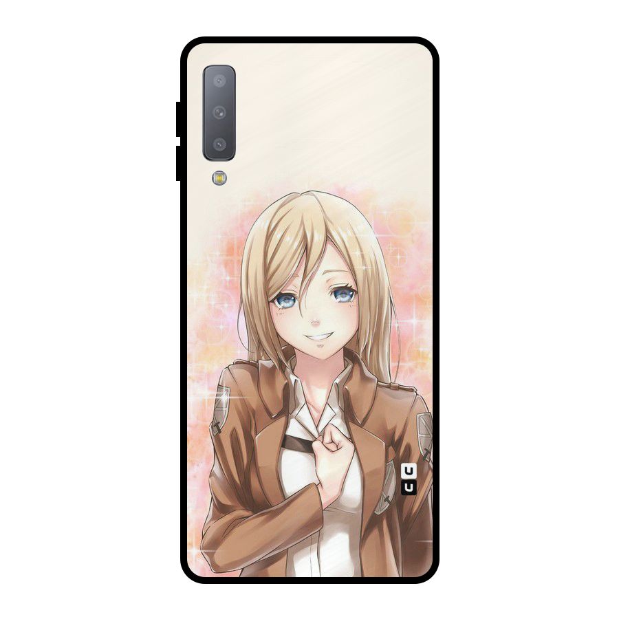 Cute Girl Art Metal Back Case for Galaxy A7 (2018)