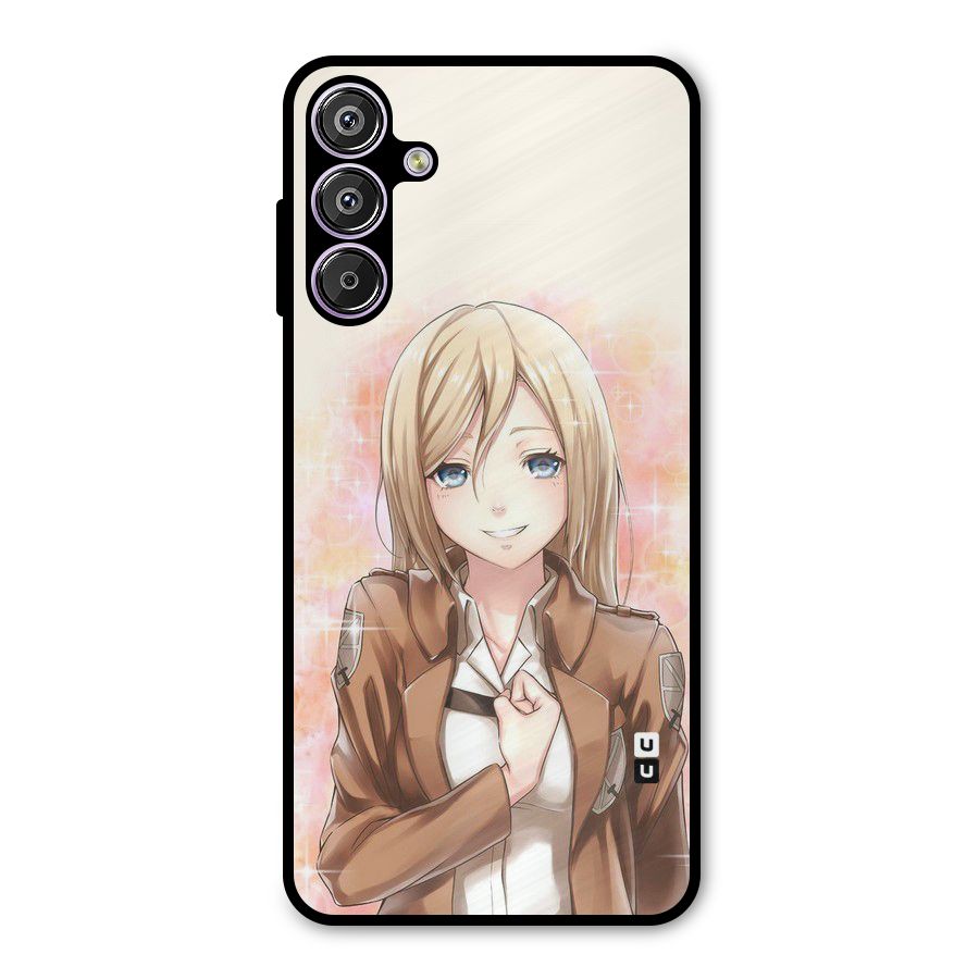 Cute Girl Art Metal Back Case for Galaxy F15