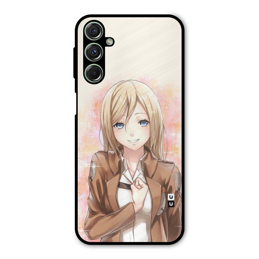 Cute Girl Art Metal Back Case for Galaxy F34