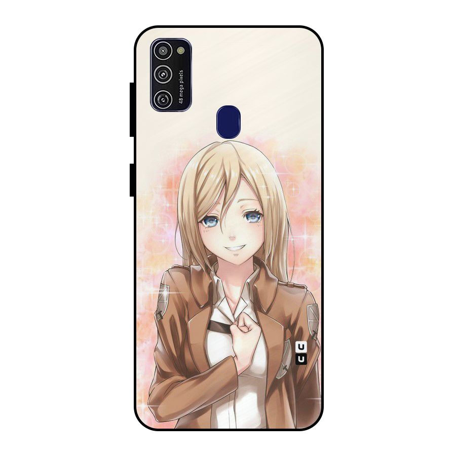 Cute Girl Art Metal Back Case for Galaxy M21